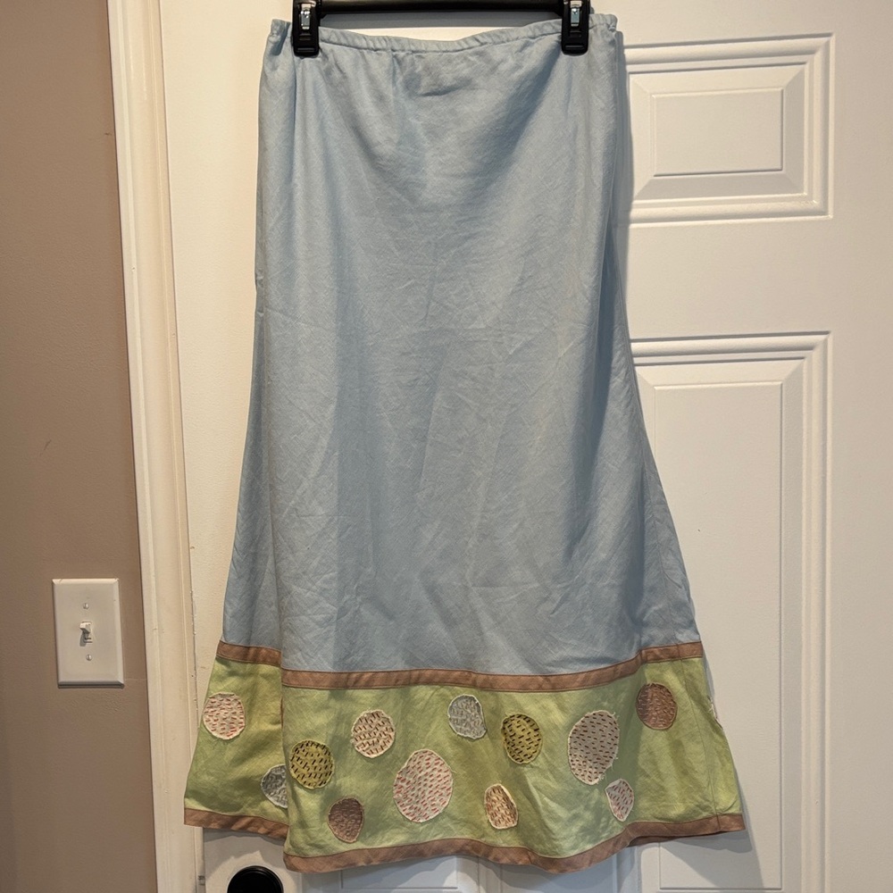 Boden linen Blue and Green. Elastic waist. Linen. Size 14r. Length approx 34”